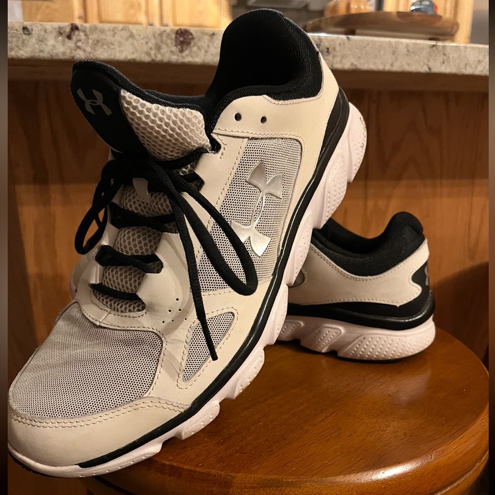 Under Armour Black and White Micro G Running Shoes